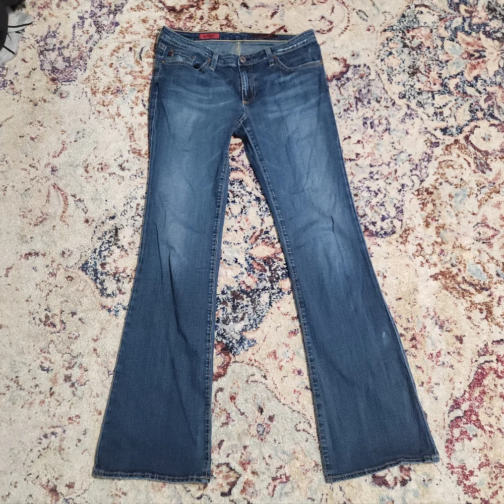 AG ED Adriano Goldschmied Angel Boot Cut Jeans Low Rise Blue Womens Size 31 x 34